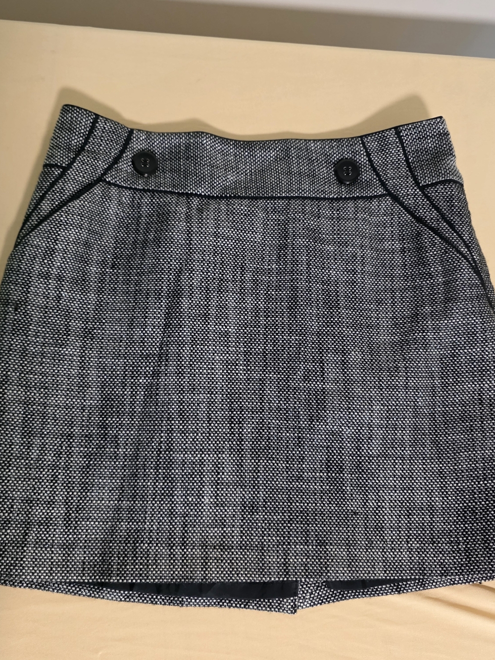 The Limited Black & White Tweed Mini Skirt